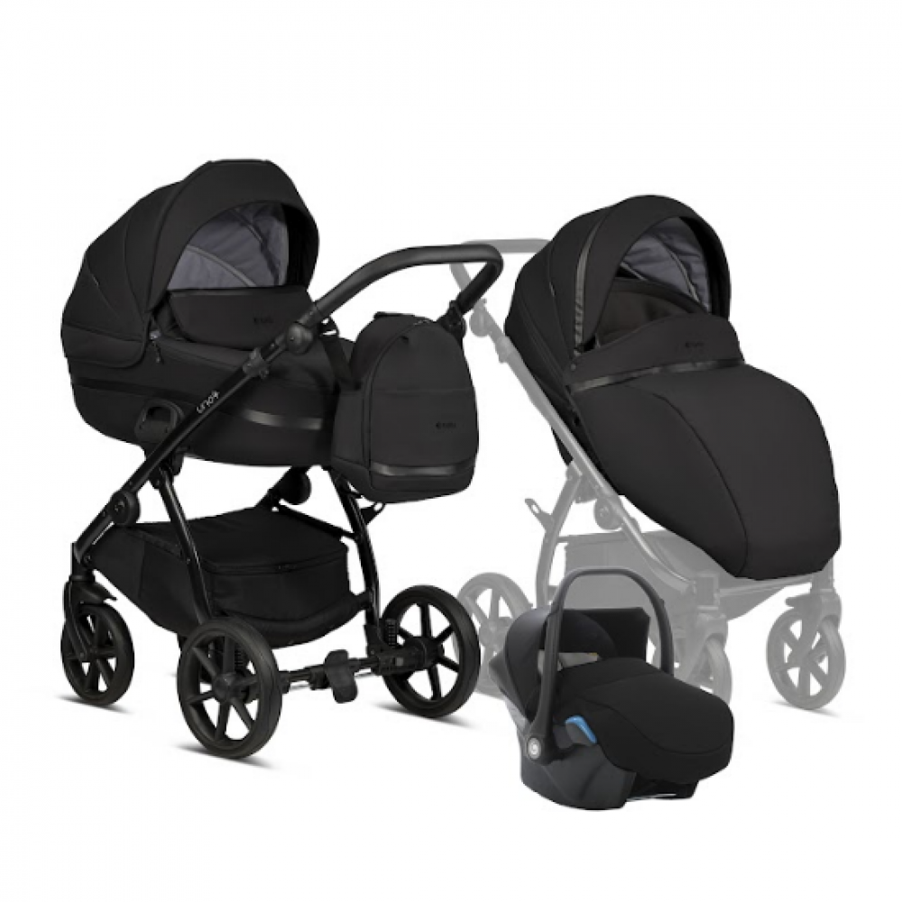 Коляска 3 в 1 Tutis Uno 3+ Black Edition, Charcoal (100)