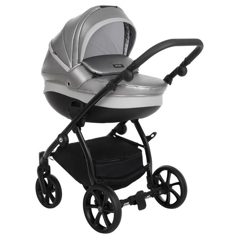 Коляска 2 в 1 Tutis Nanni Leather 2023, Silver / Серый (041)
