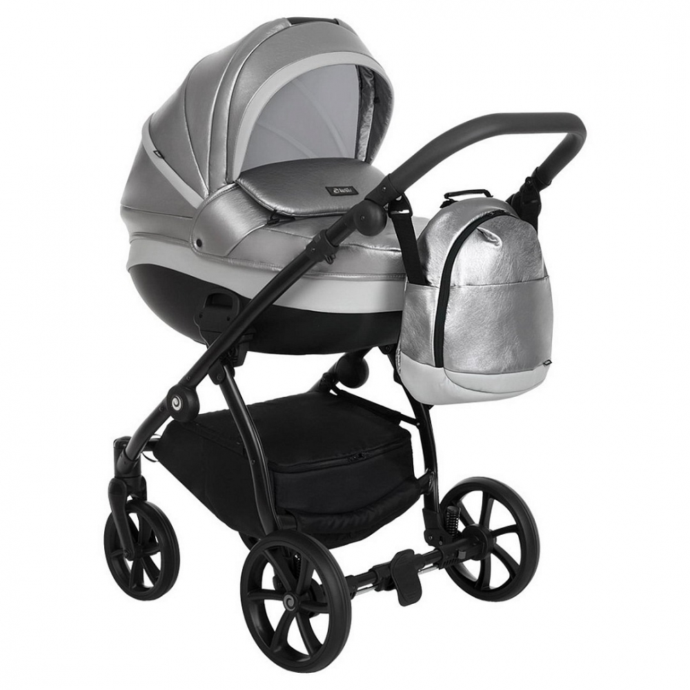 Коляска 2 в 1 Tutis Nanni Leather 2023, Silver / Серый (041)