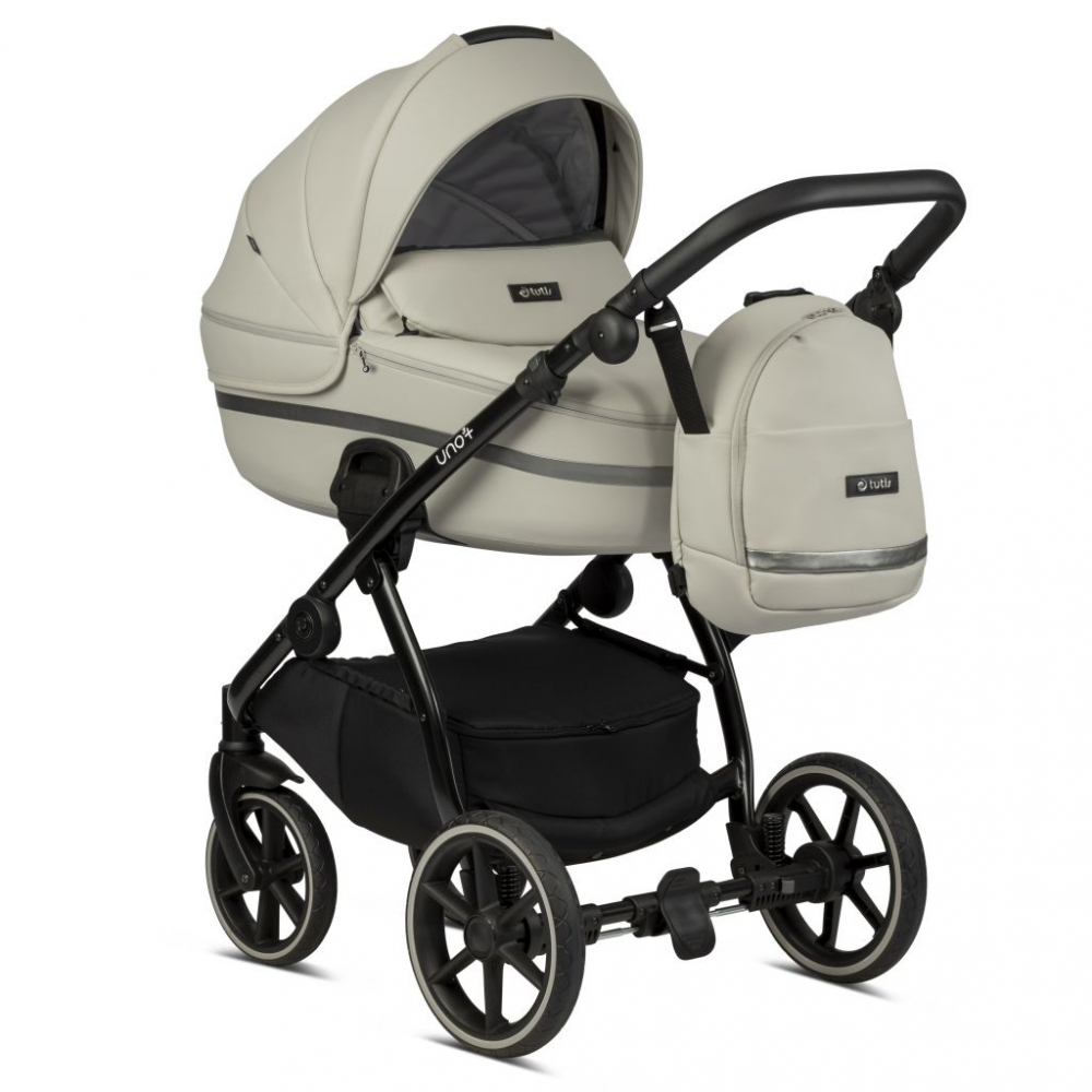 Коляска 2 в 1 Tutis Uno 3+ Leather, Black Sesame (168)