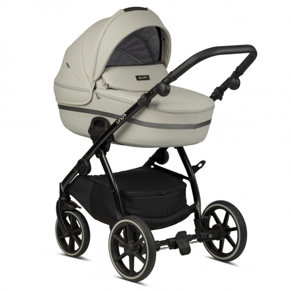 Коляска 2 в 1 Tutis Uno 3+ Leather, Black Sesame (168)