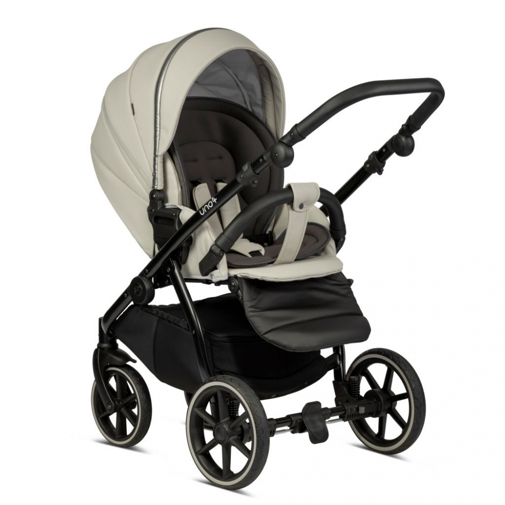 Коляска 2 в 1 Tutis Uno 3+ Leather, Black Sesame (168)