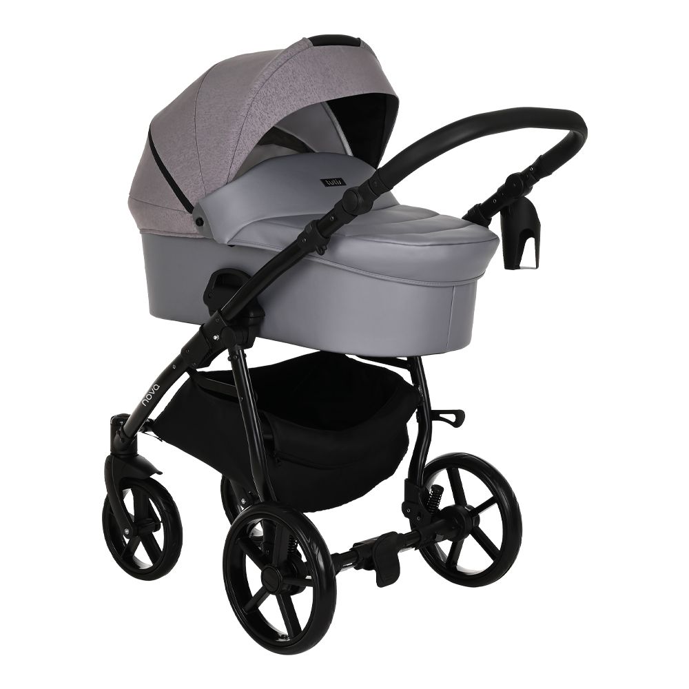 Коляска 2 в 1 Tutis Novo Reflective 2022, Grey Metalic / Grey Reflective Print (140)