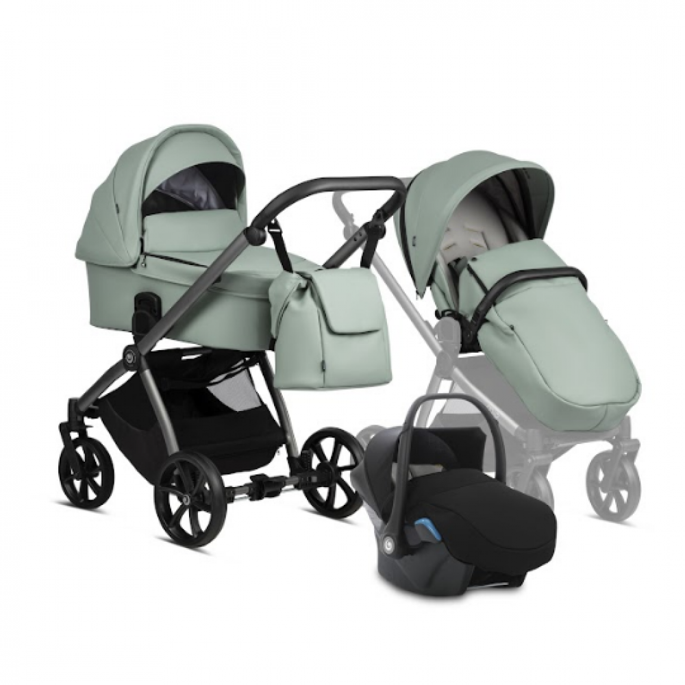 Коляска 3 в 1 Tutis Mio Eco-Leather, Sage (039)