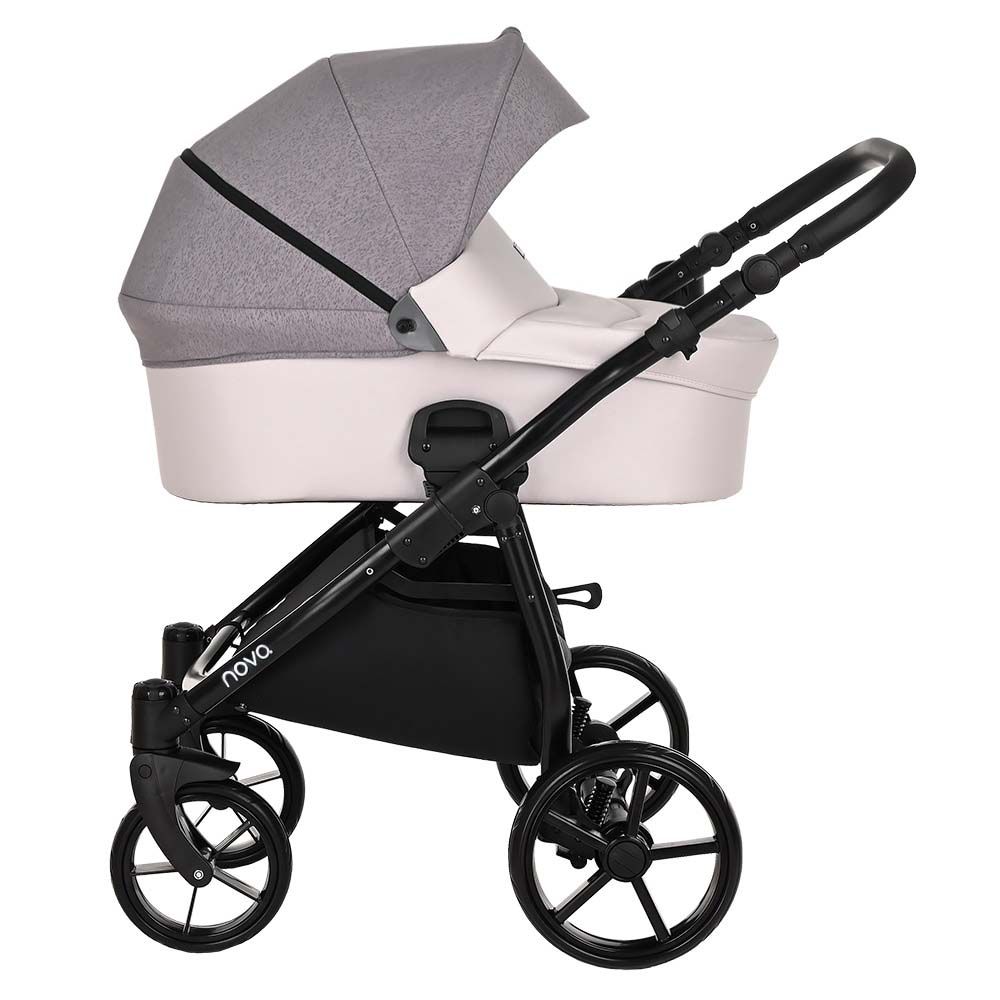 Коляска 2 в 1 Tutis Novo Reflective 2022, Pearl Metalic / Grey Reflective Print (043)