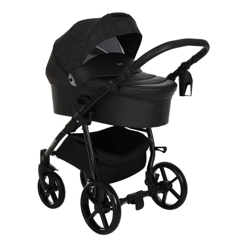 Коляска 2 в 1 Tutis Novo Reflective 2022, Black / Black Reflective Print (141)