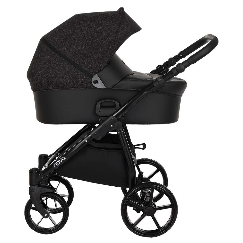 Коляска 2 в 1 Tutis Novo Reflective 2022, Black / Black Reflective Print (141)