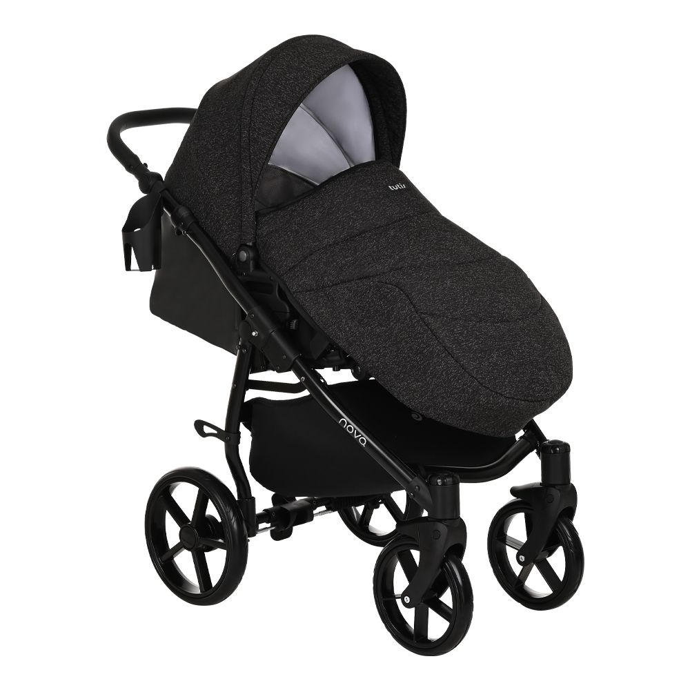 Коляска 2 в 1 Tutis Novo Reflective 2022, Black / Black Reflective Print (141)