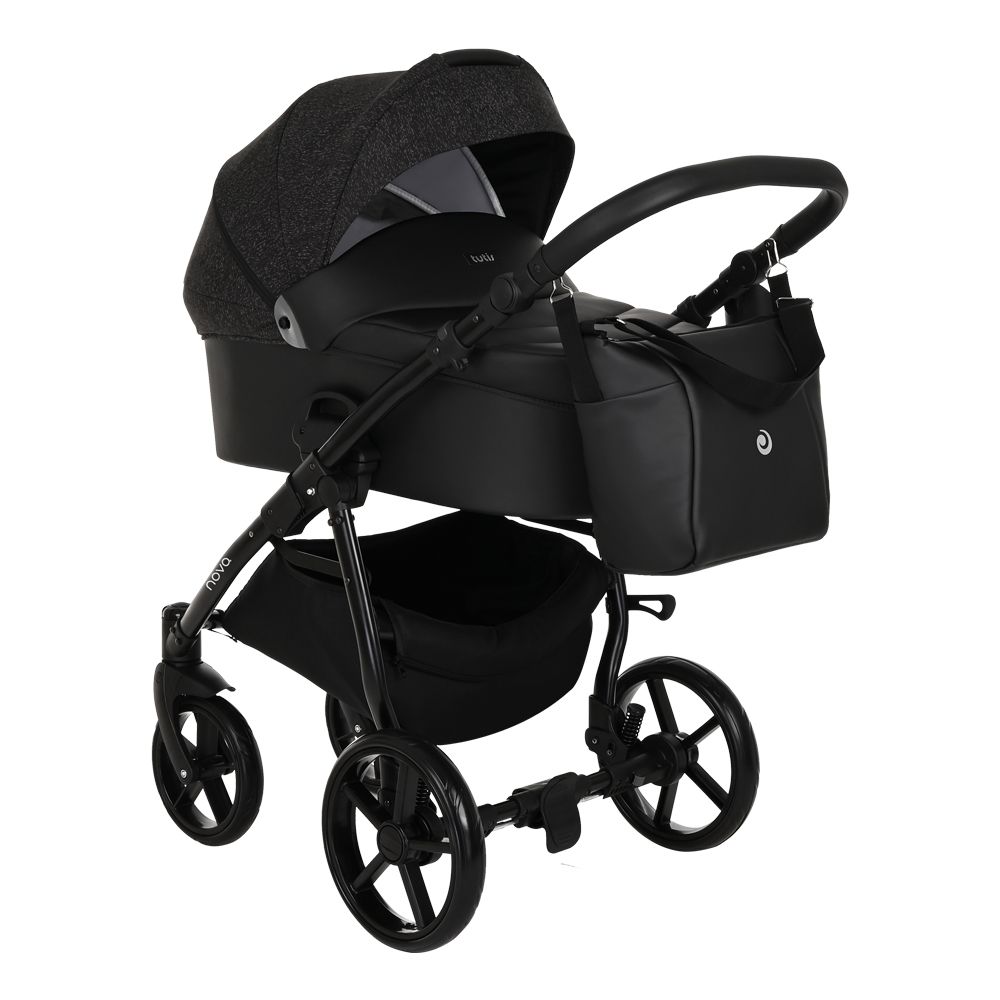 Коляска 3 в 1 Tutis Novo Reflective 2022, Black / Black Reflective Print (141)